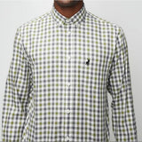 Polo Mens Long Sleeves Gingham Check Shirt In Fatigue Multi