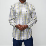 Polo Mens Long Sleeves Gingham Check Shirt In Fatigue Multi