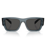 Prada Unisex Square Shape Sunglasses In Transparent Light Blue/Dark Grey