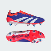 Adidas Unisex Predator Elite SG Soccer Boots In Lucid Blue / Cloud White / Solar Red