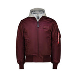 Alpha Industries Mens Ma-1 Dtec Mens Jacket In Dark Cherry And Grey