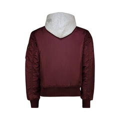 Alpha Industries Mens Ma-1 Dtec Mens Jacket In Dark Cherry And Grey