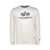 Alpha Industries Mens Logo Crew Neck Sweatshirt In White