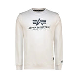 Alpha Industries Mens Logo Crew Neck Sweatshirt In White