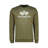 Alpha Industries Mens Logo Crew Neck Sweatshirt In Sage