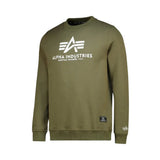 Alpha Industries Mens Logo Crew Neck Sweatshirt In Sage