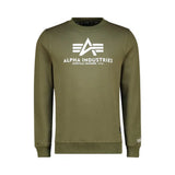 Alpha Industries Mens Logo Crew Neck Sweatshirt In Sage