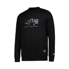 Alpha Industries Mens AI Applique Crew Neck Sweatshirt In Black