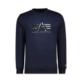Alpha Industries Mens AI Applique Crew Neck Sweatshirt In Navy