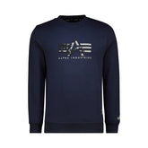 Alpha Industries Mens AI Applique Crew Neck Sweatshirt In Navy