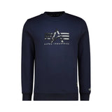 Alpha Industries Mens AI Applique Crew Neck Sweatshirt In Navy