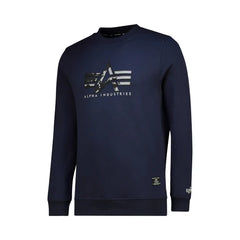 Alpha Industries Mens AI Applique Crew Neck Sweatshirt In Navy