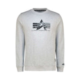 Alpha Industries Mens AI Applique Crew Neck Sweatshirt In Grey