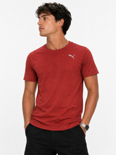 Puma Mens Run Favorite Heather Short Sleeves T-Shirt In Mars Red