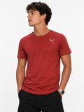 Puma Mens Run Favorite Heather Short Sleeves T-Shirt In Mars Red