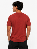 Puma Mens Run Favorite Heather Short Sleeves T-Shirt In Mars Red