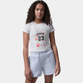 Jordan Girls Floral Short Sleeve T-shirt In White