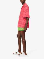 Moschino Mens Monogram Cotton Blend Shirt In Cerise