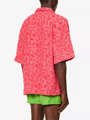 Moschino Mens Monogram Cotton Blend Shirt In Cerise