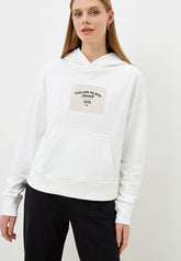 Calvin Klein Women'S Canvas Relaxed Hoodie White