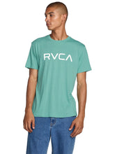 Rvca Mens Big Rvca Logo Short Sleeves T-Shirt In Bottle Green