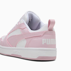Puma Women Rebound V6 Low White and Rose sneakers