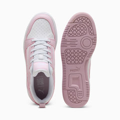 Puma Women Rebound V6 Low White and Rose sneakers