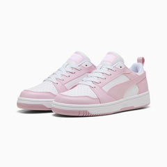 Puma Women Rebound V6 Low White and Rose sneakers
