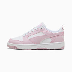 Puma Women Rebound V6 Low White and Rose sneakers