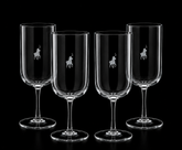 Polo Red Wine Glasses 4 Piece Set In Transparent
