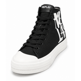 Replay Mens Snap Brush Sneakers In Black/White