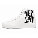Replay Mens Snap Brush Sneakers In White