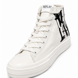Replay Mens Snap Brush Sneakers In White