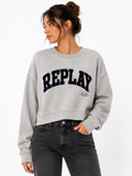 Replay Womens Casual Streetwear Sweatshirt In Grey