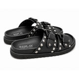 Replay Womens Goya Buckles Sandals In Black