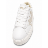 Replay Womens University Replay Sneakers In White & Platin