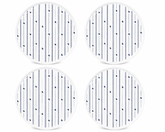 Polo Rope Desgin Dinner Plate 4 Piece Set In White/Navy