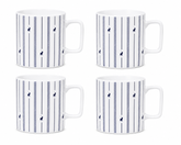 Polo Rope Design Mug 4 Piece Set In White/Navy