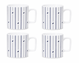Polo Rope Design Mug 4 Piece Set In White/Navy
