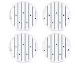 Polo Rope Design Side Plate 4 Piece Set In White/Navy
