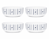 Polo Rope Design Snack Bowl 4 Piece Set In White/Navy