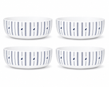Polo Rope Design Soup Bowl 4 Piece Set in White/Navy