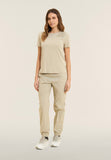 Freddy Womens Knitted Short Sleeves T-Shirt Embroidery In Whitecup Gray