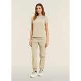 Freddy Womens Knitted Short Sleeves T-Shirt Embroidery In Whitecup Gray