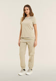 Freddy Womens Knitted Short Sleeves T-Shirt Embroidery In Whitecup Gray