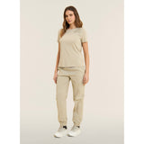 Freddy Womens Knitted Short Sleeves T-Shirt Embroidery In Whitecup Gray