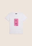 Freddy Womens Knitted Short Sleeves T-Shirt Floral Print In White/Fuchsia