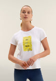 Freddy Womens Knitted Short Sleeves T-Shirt Floral Print In White/Yellow