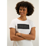 Freddy Womens Knitted Short Sleeves T-Shirt In White