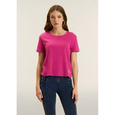 Freddy Womens Knitted Cropped T-Shirt In Pink